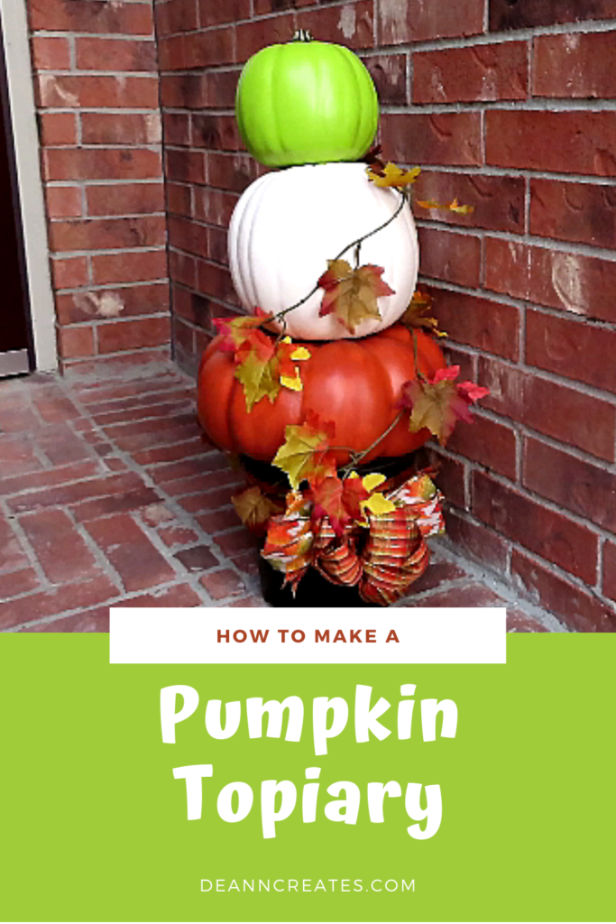 Beautiful Fall Pumpkin Topiary DIY Pinterest Pin