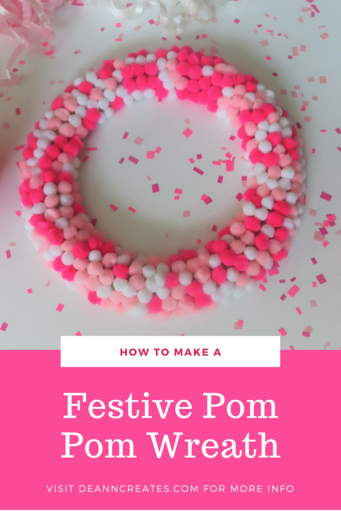 How to Make an Easy Pom Pom Wreath Pinterest Pin