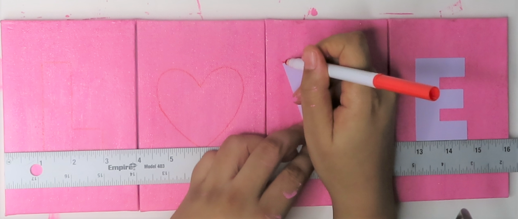 Trace the letters on to the canvas | A Valentine's Day Decor Idea You'll Fall in Love With