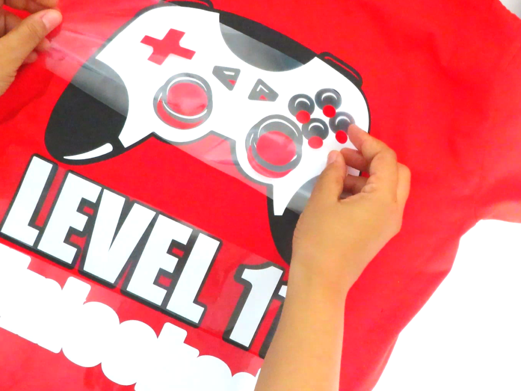 Add the 3rd layer of red vinyl to the controller