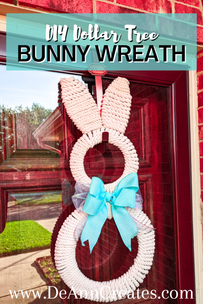 Pinterest Pin for Adorable Bunny Wreath Tutorial You Need to See