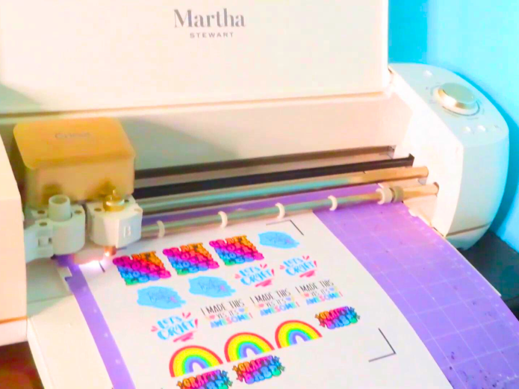 This image shows a color printer printing the stickers that were designed with Cricut | How to Make Stickers with Cricut: Crafting Made Easy