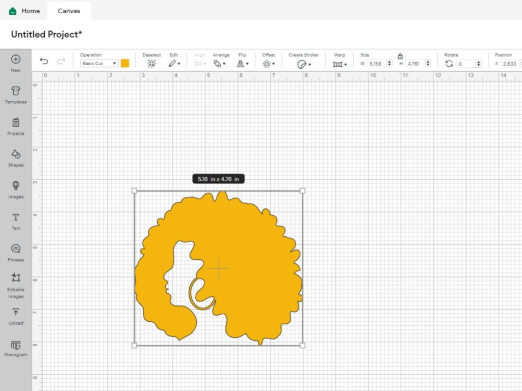 This image shows an outline of a woman with an afro and hoop earrings